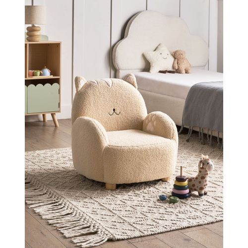 Fauteuil Pour Enfants Chat Zoar Bouclé Beige