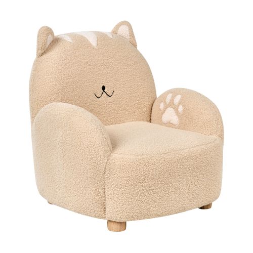 Fauteuil Pour Enfants Chat Zoar Bouclé Beige