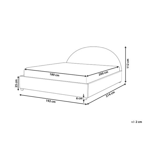 Lit à Eau Bouclé Vaucluse 180 X 200 Cm Beige