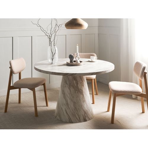 Table De Repas Mere Marbre Blanc 120 Cm 120 Cm