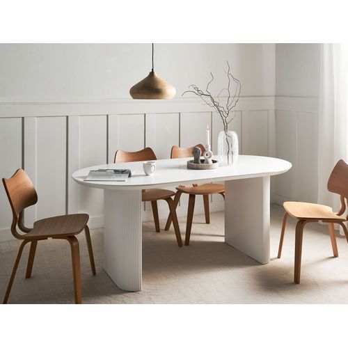 Table De Repas Moberly Blanc 180 Cm 90 Cm