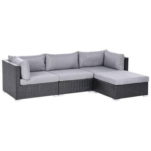 Ensemble De Canapés D'angle De Jardin 4 Places Sano Côté Gauche Noir