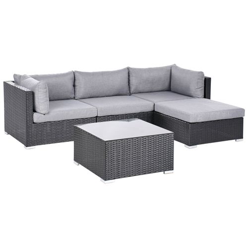 Ensemble De Canapés D'angle De Jardin 4 Places Sano Côté Gauche Noir