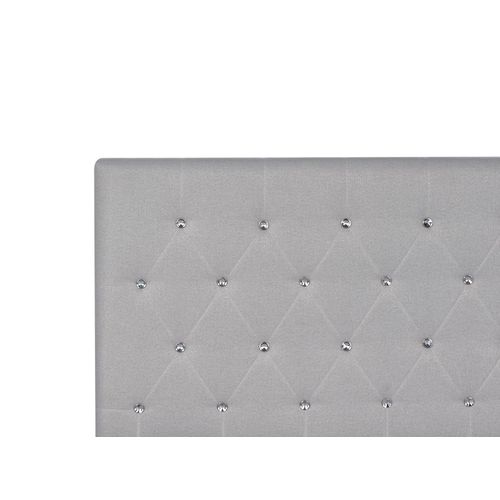 Lit Ottoman Tissu Amiens 140 X 200 Cm Gris Clair