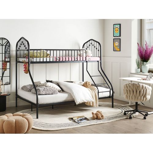 Lit Superposé Métal Chamonix 90/140 X 200 Cm Noir