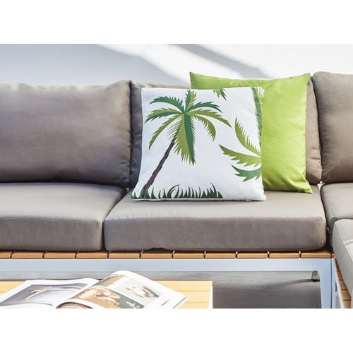 Lot De 2 Coussins D'extérieur Seaside Motif De Plante 45 X 45 Cm Vert