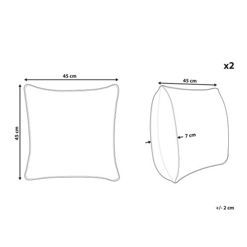 Lot De 2 Coussins D'extérieur Seaside Motif De Plante 45 X 45 Cm Vert