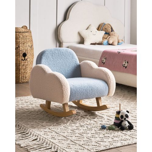 Chaise à Bascule Pour Enfants Nuage Skare Bouclé Bleu Clair