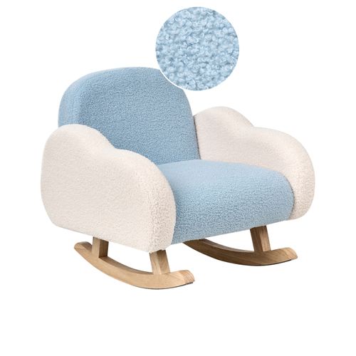 Chaise à Bascule Pour Enfants Nuage Skare Bouclé Bleu Clair