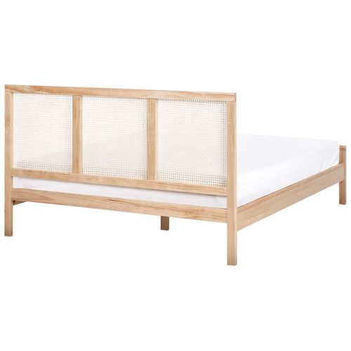 Lit Avec Sommier Bois De Pin Salernas 160 X 200 Cm Marron Clair