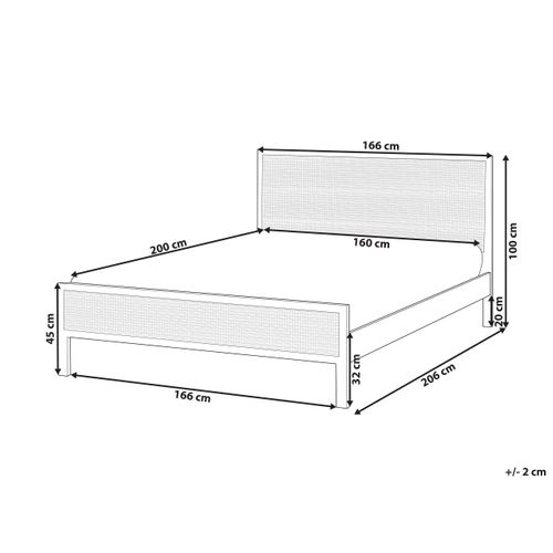 Lit Avec Sommier Bois De Pin Salernas 160 X 200 Cm Marron Clair