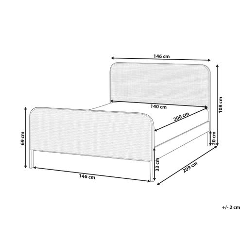 Lit Avec Sommier Bois De Pin Gonfaron 140 X 200 Cm Marron Clair