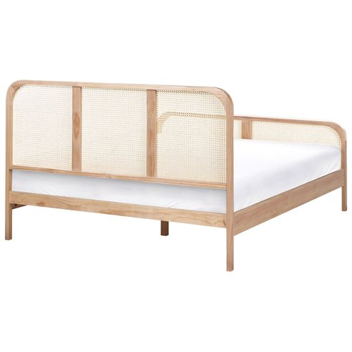 Lit Avec Sommier Bois De Pin Gonfaron 160 X 200 Cm Marron Clair