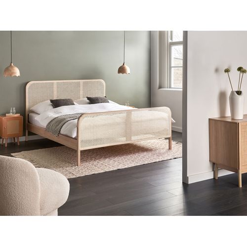 Lit Avec Sommier Bois De Pin Gonfaron 160 X 200 Cm Marron Clair