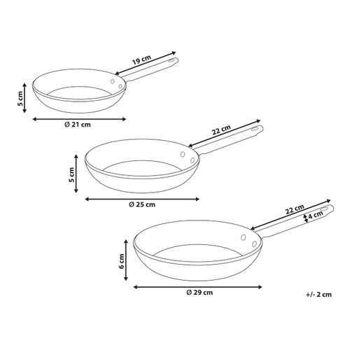 Ensemble De 3 Poêles à Frire Elite Pro Blanc Cassé