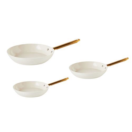 Ensemble De 3 Poêles à Frire Elite Pro Blanc Cassé