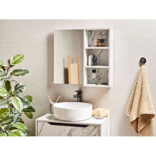 Armoire De Toilette Murale Joinville 60 Cm 54 Cm Marbre Blanc