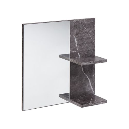 Miroir Mural Avec Étagère Pelotas 45 Cm 45 Cm Marbre/noir