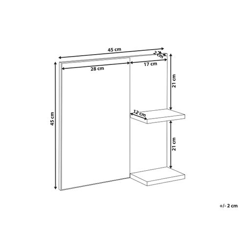Miroir Mural Avec Étagère Pelotas 45 Cm 45 Cm Marbre/noir