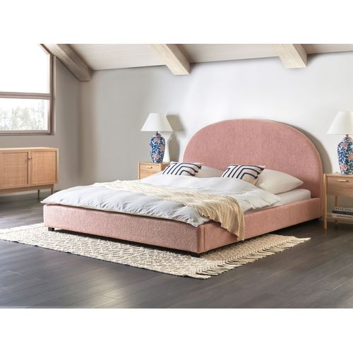 Lit à Eau Bouclé Vaucluse 180 X 200 Cm Rose Pastel