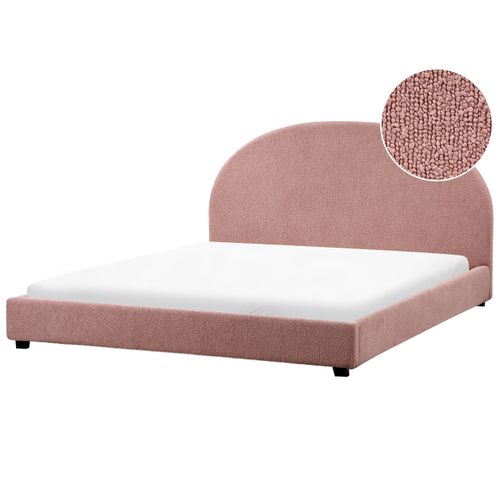 Lit à Eau Bouclé Vaucluse 180 X 200 Cm Rose Pastel