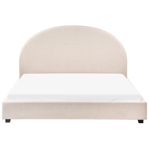 Lit Avec Sommier Tissu Vaucluse 160 X 200 Cm Beige Clair