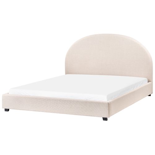 Lit Avec Sommier Tissu Vaucluse 160 X 200 Cm Beige Clair