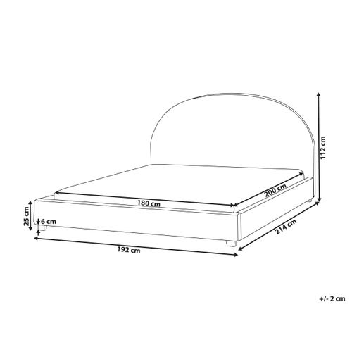 Lit à Eau Tissu Vaucluse 180 X 200 Cm Beige Clair