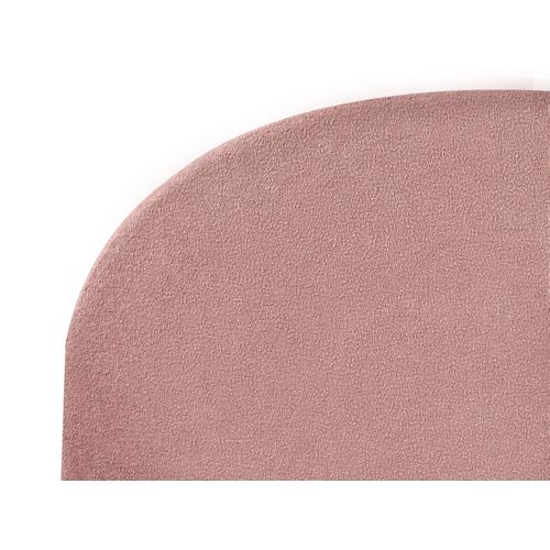 Lit Avec Sommier Bouclé Vaucluse 140 X 200 Cm Rose Pastel