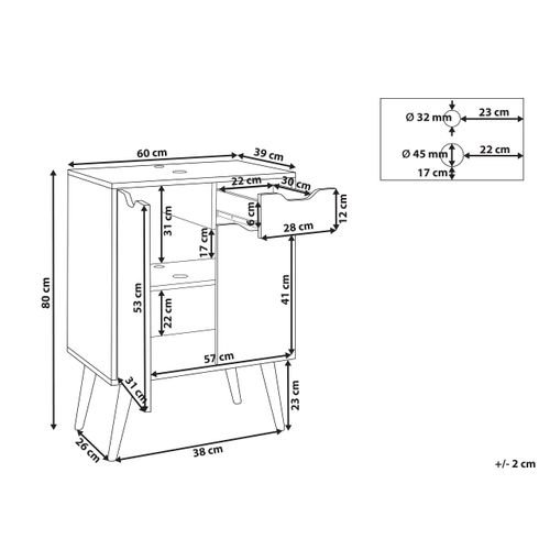 Meuble-lavabo Canoas 60 Cm Marron Clair