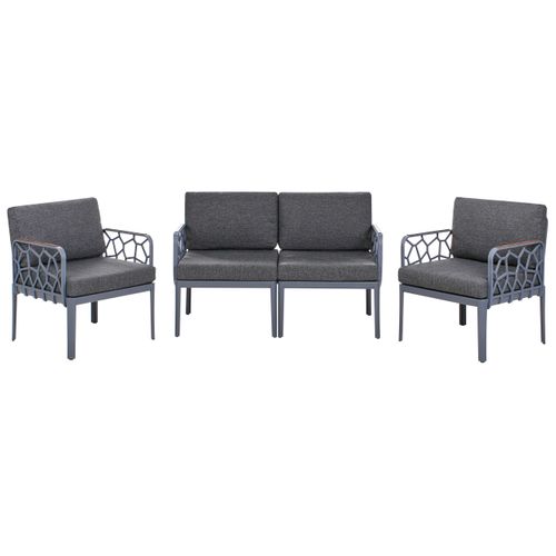 Ensemble De Canapés De Jardin 4 Places Eriche Gris Foncé