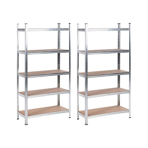 Ensemble De 2 Étagères De Garage Xitta Métal 90 Cm 40 Cm Argenté