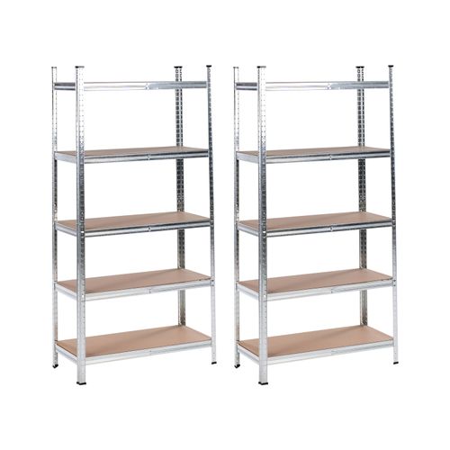 Ensemble De 2 Étagères De Garage Xitta Métal 75 Cm 30 Cm Argenté