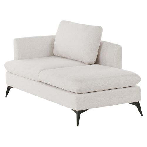 Chaise Longue Côté Gauche Sievoz Tissu Beige Clair