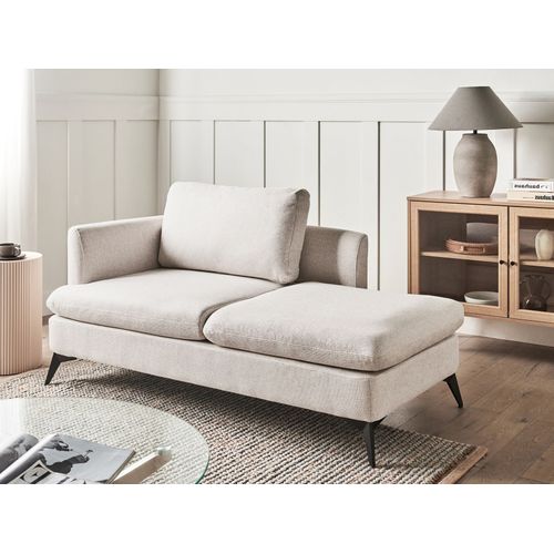 Chaise Longue Côté Gauche Sievoz Tissu Beige Clair