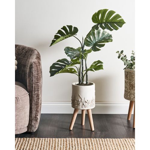 Cache-pot Sur Pied Preweza 23 Cm Blanc Cassé