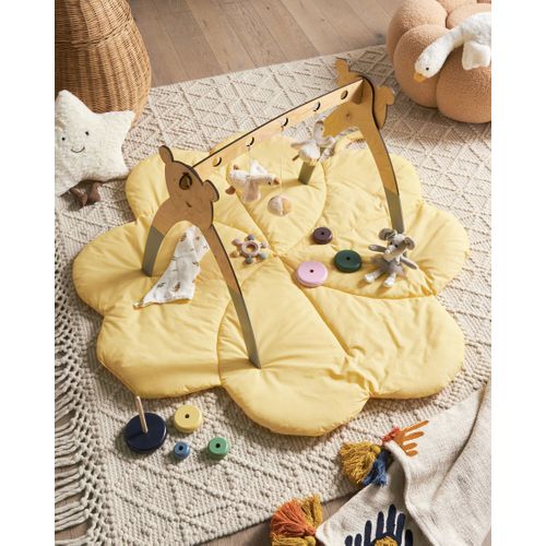 Tapis De Jeu Pour Enfant Acadine 110 X 110 Cm Coton Jaune