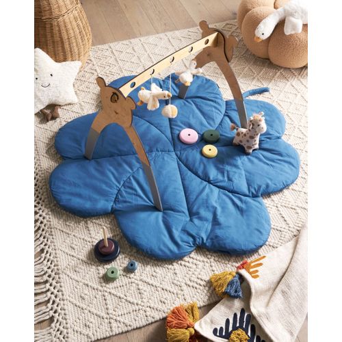 Tapis De Jeu Pour Enfant Acadine 110 X 110 Cm Coton Bleu