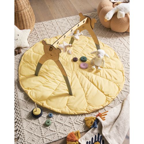 Tapis De Jeu Pour Enfant Elizjum 110 X 110 Cm Coton Jaune