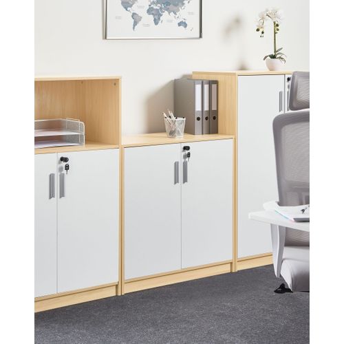 Meuble De Rangement Zehna Marron Clair/blanc