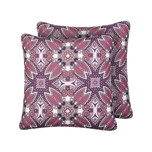 Lot De 2 Coussins D'extérieur Mirage Motif Oriental 45 X 45 Cm Pourpre