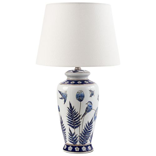 Lampe à Poser Bijela Porcelaine Blanc/bleu