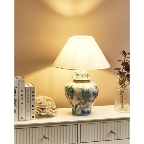 Lampe à Poser Sorraia Porcelaine Blanc/bleu