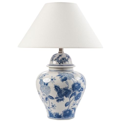 Lampe à Poser Sorraia Porcelaine Blanc/bleu