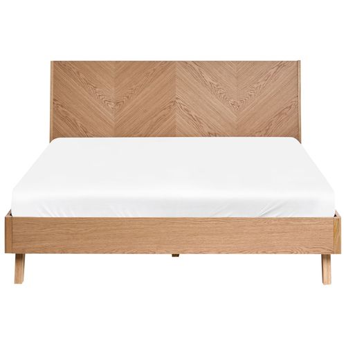 Lit Avec Sommier Wizernes 140 X 200 Cm Chêne Clair