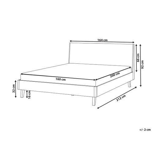 Lit Avec Sommier Wizernes 160 X 200 Cm Chêne Clair