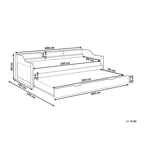 Lit Gigogne Bois De Pin Edern 90 X 200 Cm Rose