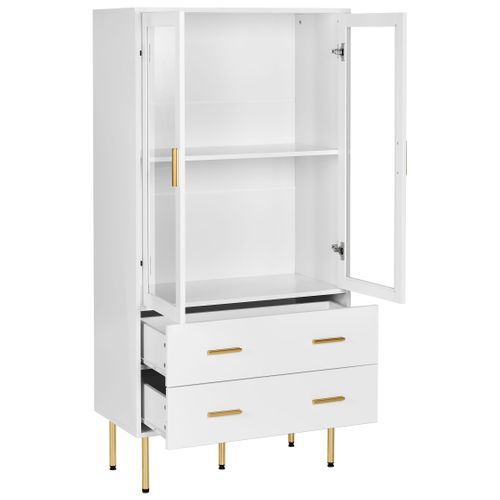 Vitrine En Verre Milora 80 Cm Blanc