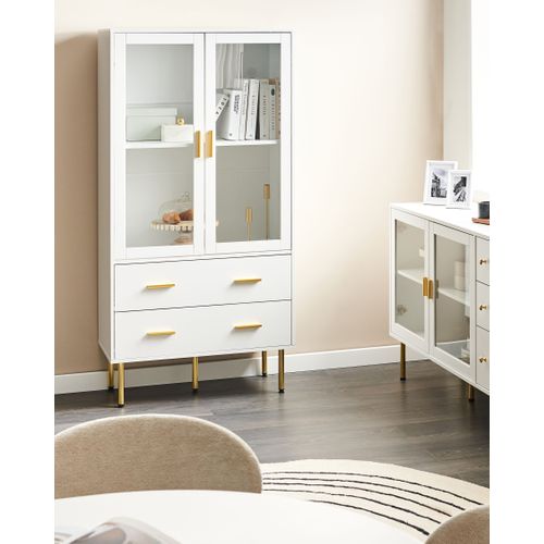 Vitrine En Verre Milora 80 Cm Blanc