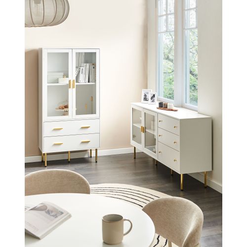 Vitrine En Verre Milora 80 Cm Blanc